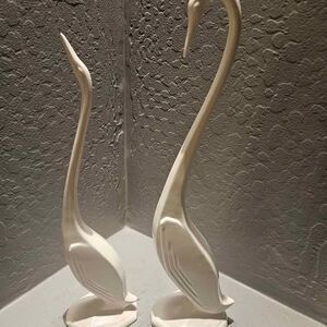Ceramic Set of MCM Egrets 17.5" and 16"